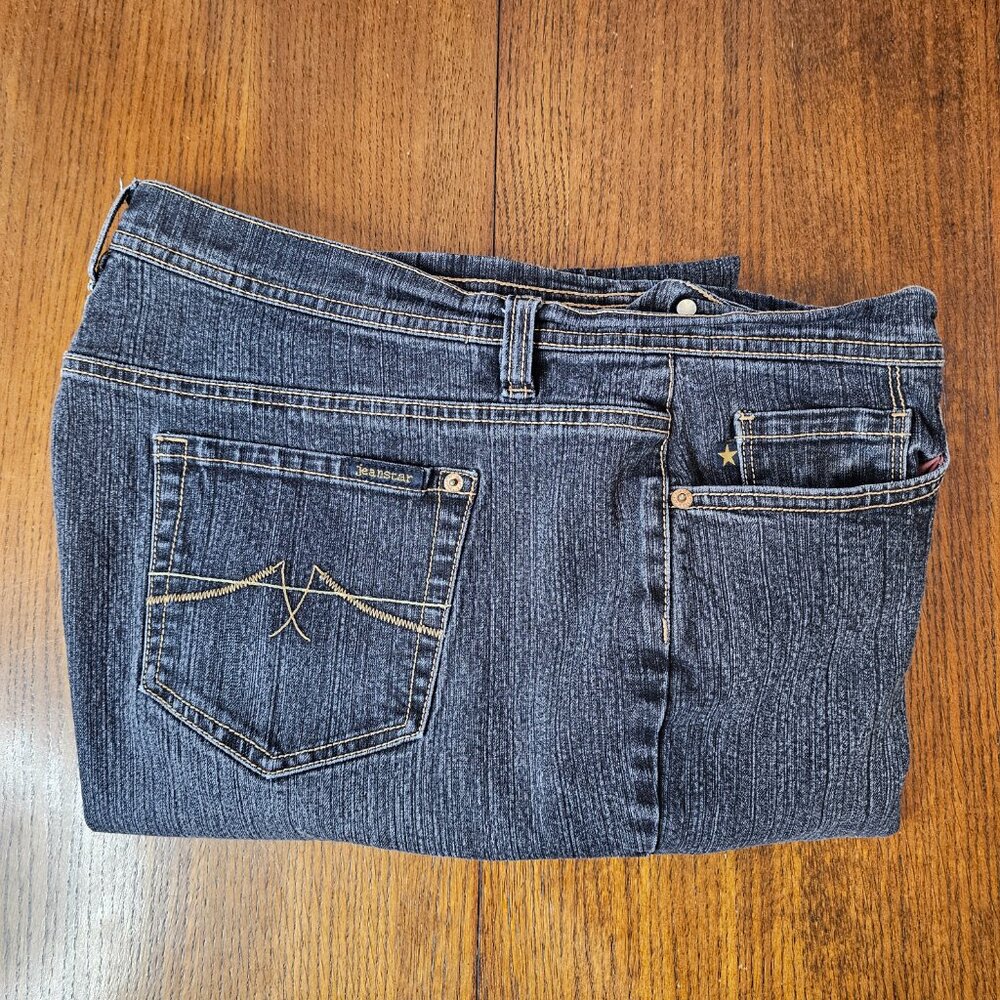 Jeanstar Woman's Plus Size 22W, Faded Black Jeans, Boot Cut